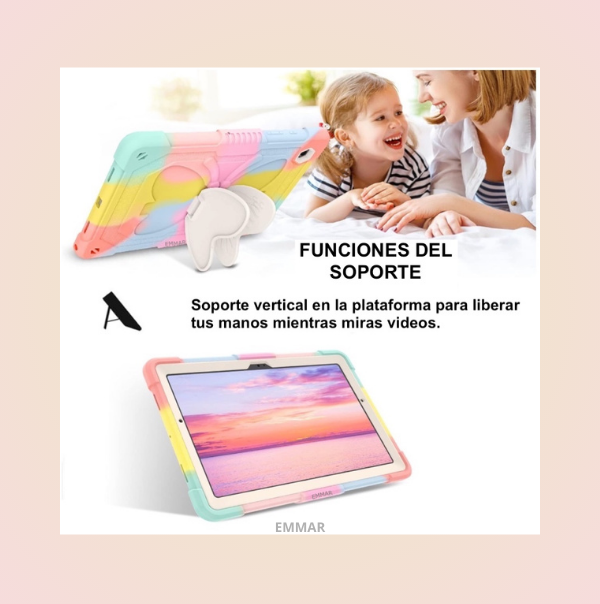 Funda Protector Uso Rudo Infantil Mariposa Compatible Con iPad