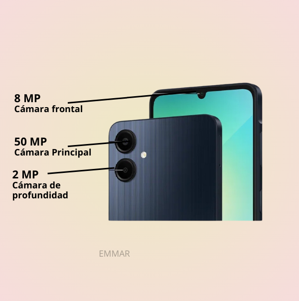 Celular Samsung Galaxy A06 De 64gb Con 4gb De Ram Más Funda Y Mica De Cristal Gratis