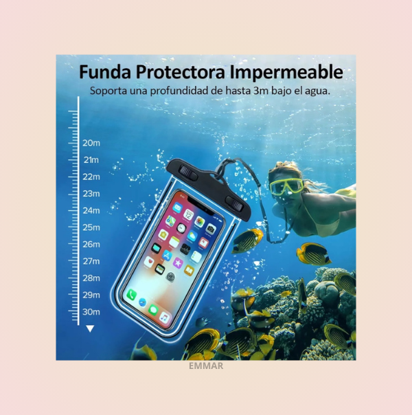 3 Piezas Funda Bolsa Contra Agua Transparente Universal Para Celular