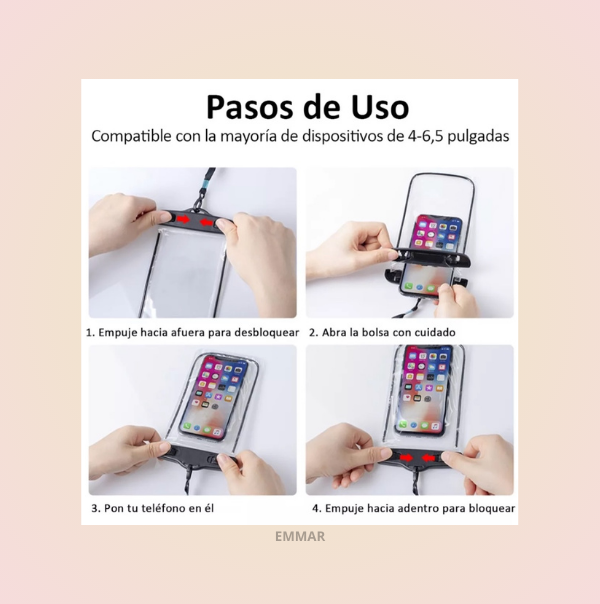3 Piezas Funda Bolsa Contra Agua Transparente Universal Para Celular