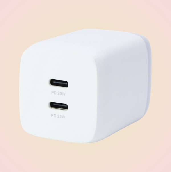 Cubo Carga Rápida De 50w con 2 Puertos Tipo C más Cable Gratis