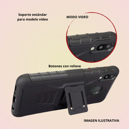 Funda Protector Robot Uso Rudo con Clip + Mica Gratis para SAMSUNG