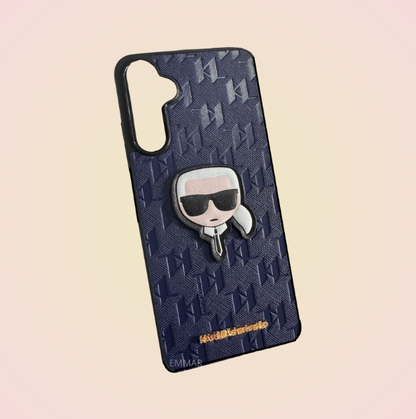 Funda con Cordón Diseño 3D Karl Lagerfeld más Mica de Cristal Gratis para Samsung