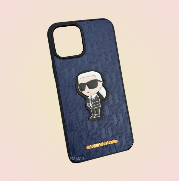 Funda con Cordón Diseño 3D Karl Lagerfeld más Mica de Cristal Gratis Compatible con iPhone