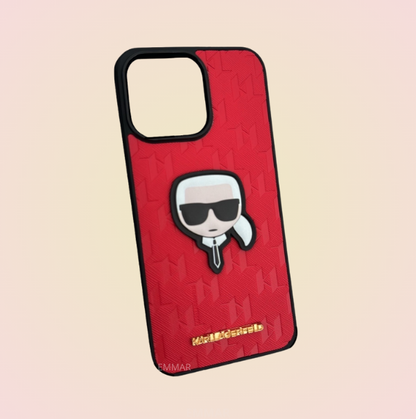 Funda con Cordón Diseño 3D Karl Lagerfeld más Mica de Cristal Gratis Compatible con iPhone