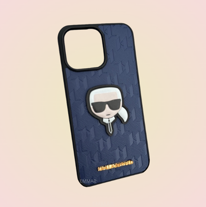 Funda con Cordón Diseño 3D Karl Lagerfeld más Mica de Cristal Gratis Compatible con iPhone