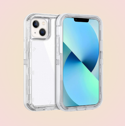 Funda Protector Tipo OtterBox Transparente para iPhone más Mica de Cristal Templado Gratis