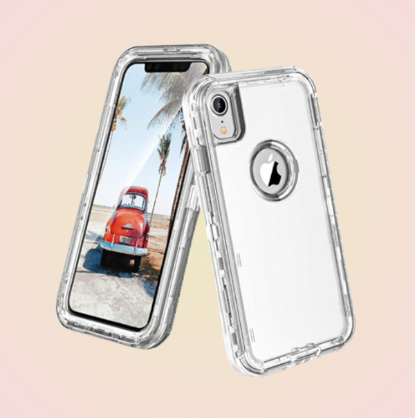 Funda Protector Tipo OtterBox Transparente para iPhone más Mica de Cristal Templado Gratis