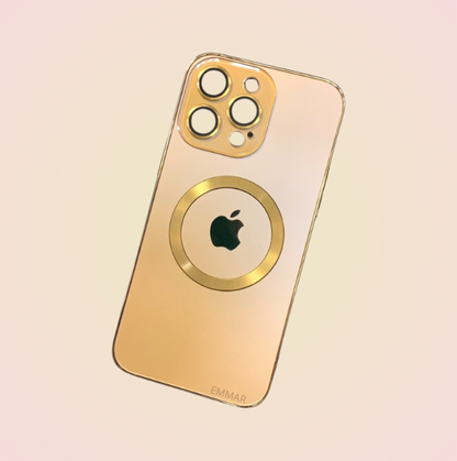 Funda Compatible Con Magsafe Metálico Y Cubre Cámara + Mica De Hydrogel Gratis Compatible Con iPhone