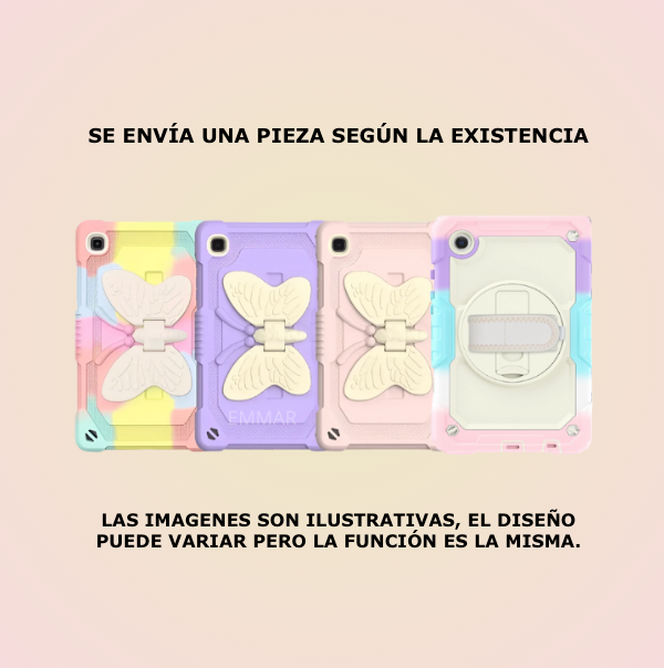 Funda Protector Uso Rudo Infantil Mariposa Compatible Con iPad