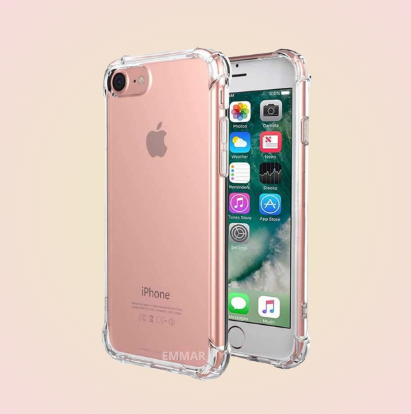 Funda Acrigel Transparente con Esquinas Reforzadas más Mica de Cristal Gratis para IPHONE