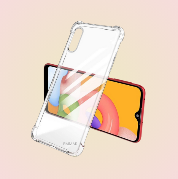 Funda Acrigel Transparente con Esquinas Reforzadas más Mica de Cristal Gratis para SAMSUNG