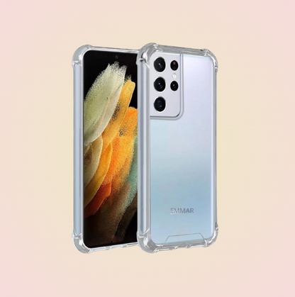 Funda Acrigel Transparente con Esquinas Reforzadas más Mica de Cristal Gratis para SAMSUNG