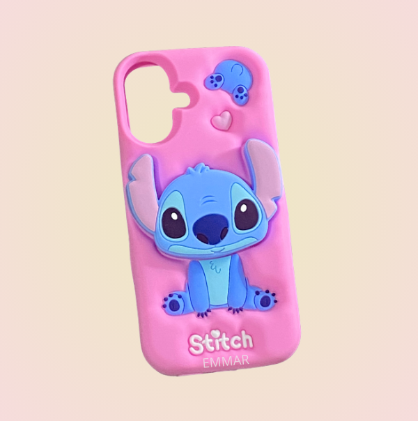 Funda Silicona Suave Diseño De Stitch o Kitty o Pooh Más Mica De Cristal Gratis Compatible Con iPhone