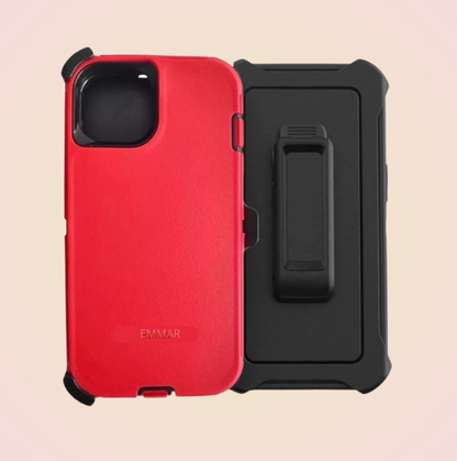Funda Defender Tipo OtterBox Uso Rudo Con Clip Más Mica Gratis Compatible Con iPhone