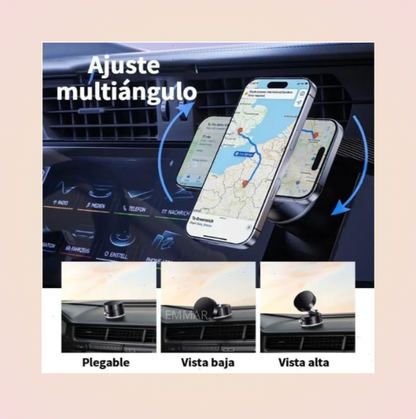 Base Gira 360° Para Auto Con Soporte Magnético Para Celular