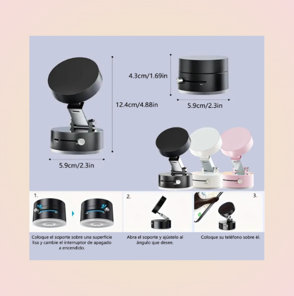 Base Gira 360° Para Auto Con Soporte Magnético Para Celular