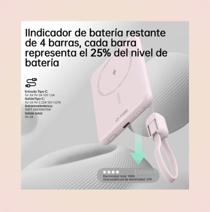 Power Bank 5000mah Magnética Inalámbrica De 20w