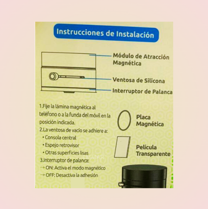 Base Gira 360° Para Auto Con Soporte Magnético Para Celular