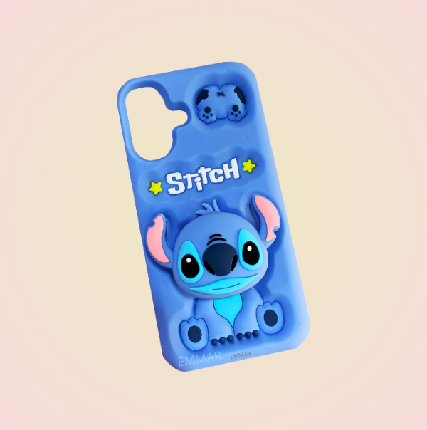 Funda Silicona Suave Diseño De Stitch Más Mica De Cristal Gratis Compatible Con iPhone