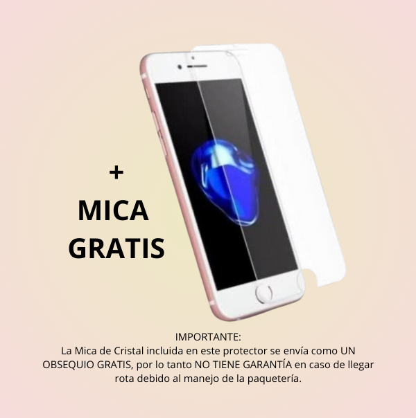 Funda Protector Tipo OtterBox Transparente para iPhone más Mica de Cristal Templado Gratis