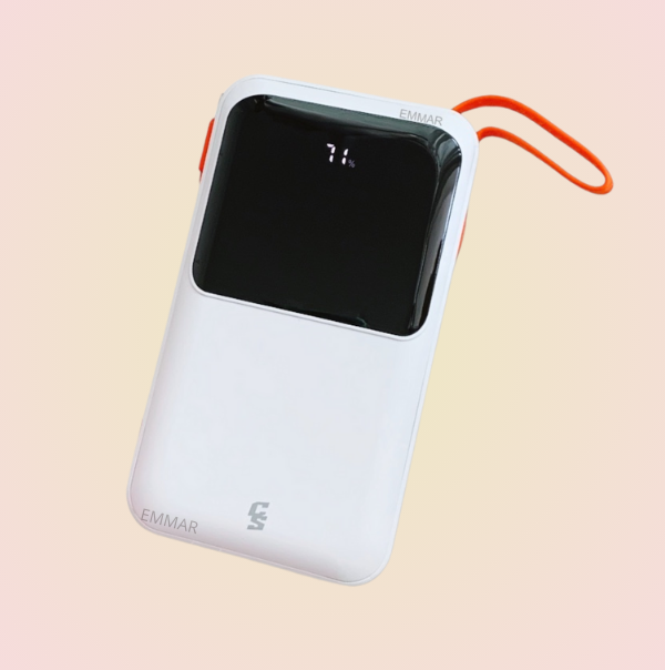 Power Bank De 20000mAh Batería Portátil Con Cable Incluido Tipo C y iPhone, Color Blanco