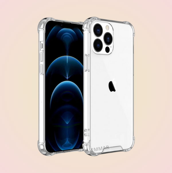 Funda Acrigel Transparente con Esquinas Reforzadas más Mica de Cristal Gratis para IPHONE