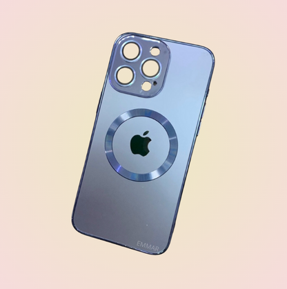 Funda Compatible Con Magsafe Metálico Y Cubre Cámara + Mica De Hydrogel Gratis Compatible Con iPhone