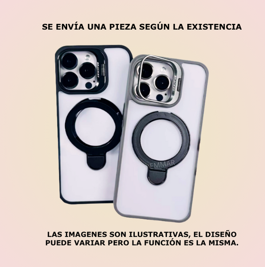 Funda Transparente Con Soporte Anillo Magnético con Protector de Cámaras + Mica de Cristal Gratis Compatible Con Samsung Galaxy